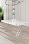 Hanah Home Mesa de Comedor Vals - Mármol Blanco y Cromo